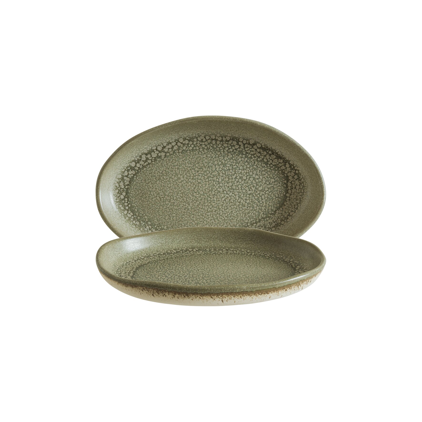 Platte oval Cresta 196 x 128 mm grün Adelfa