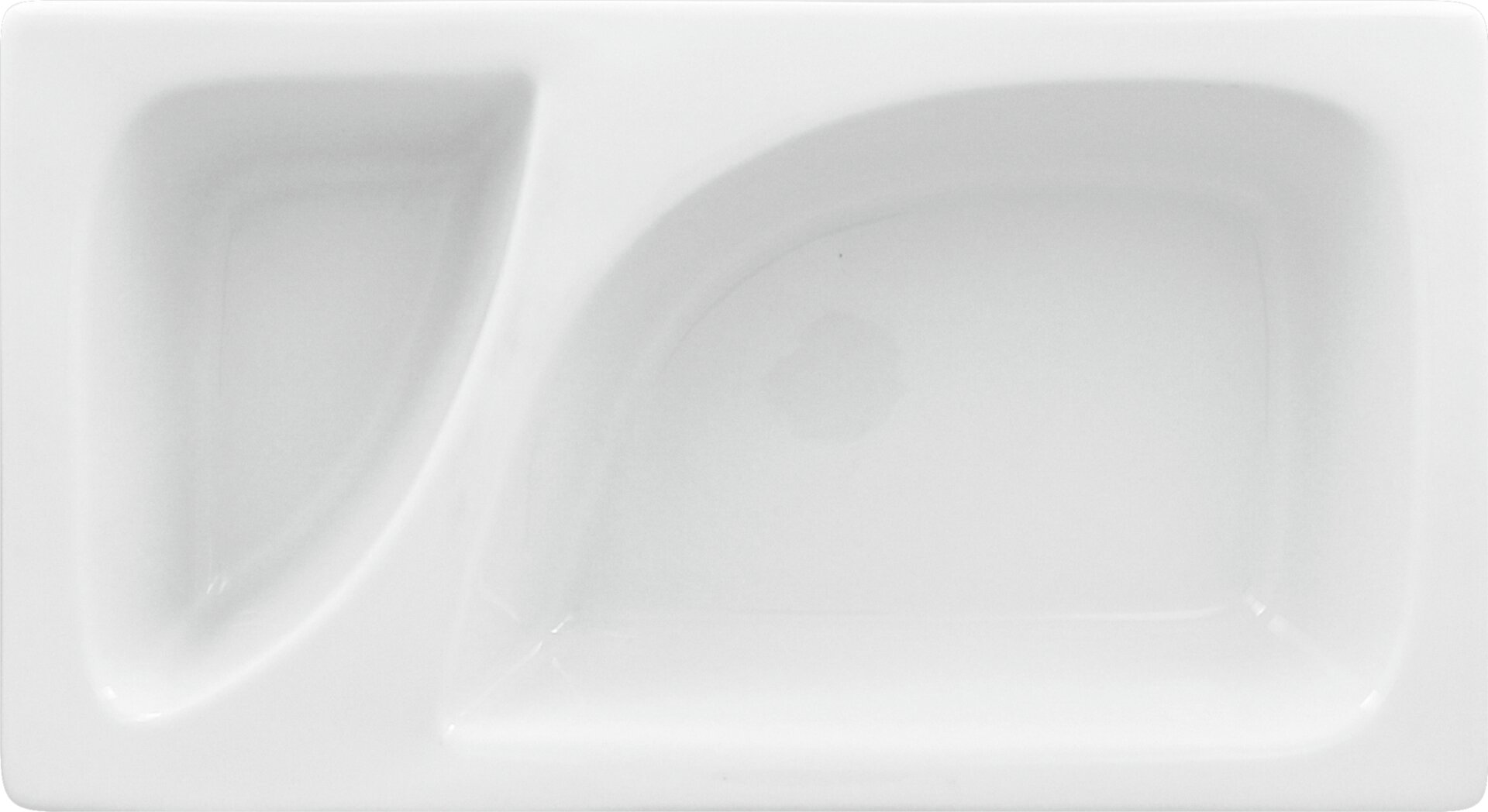 GN-Schale GN 1/3 geteilt 325 x 176 x 65 mm plain-white Zamma