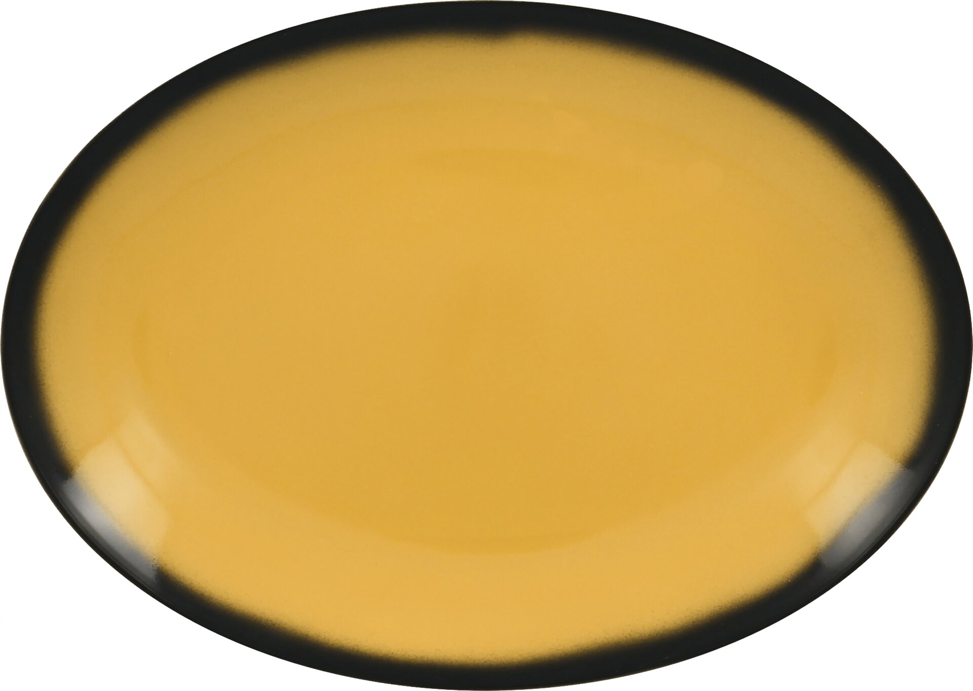 Platte oval 360 x 270 mm gelb Lea