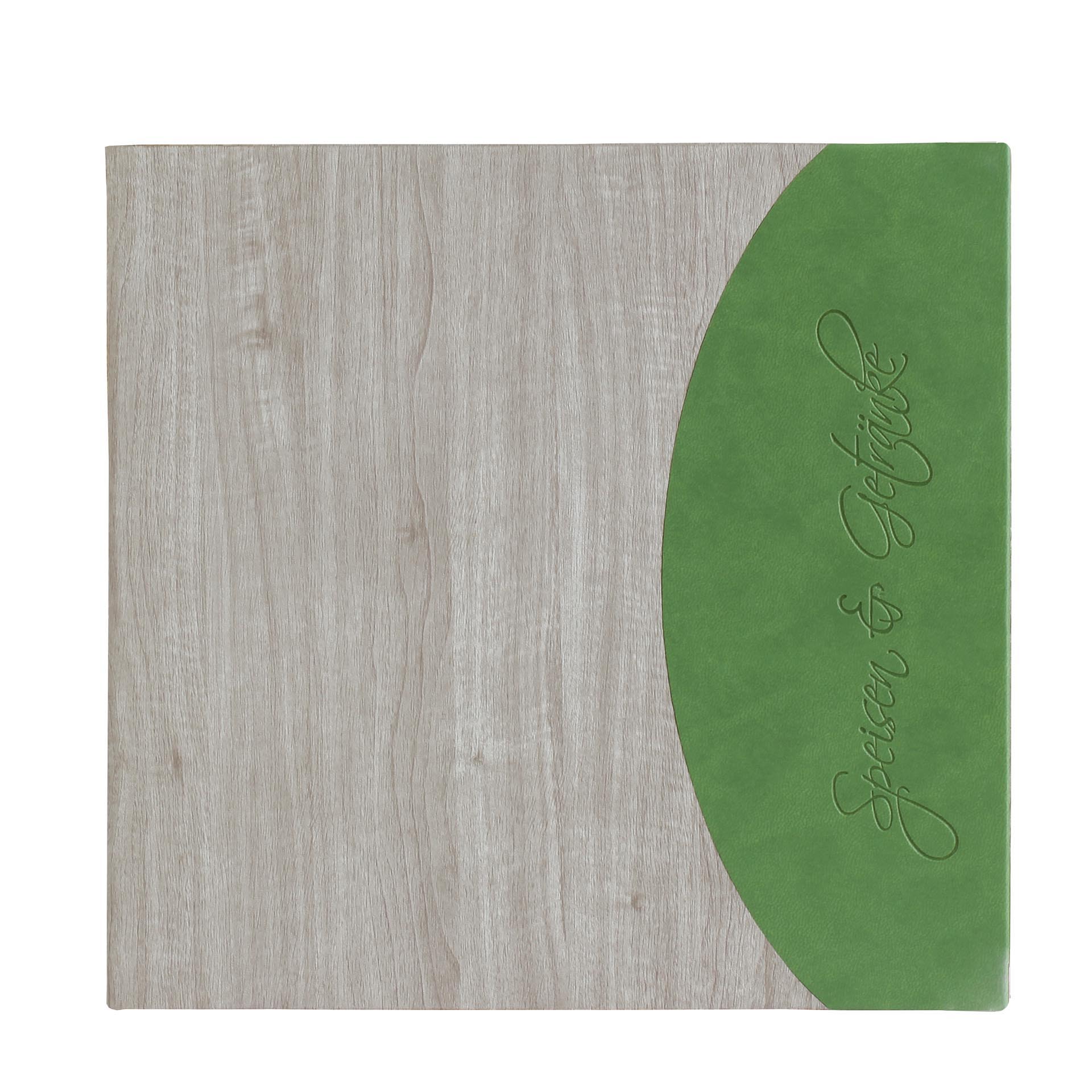 Speisenkarte "Felie" quadratisch white wash + grün
