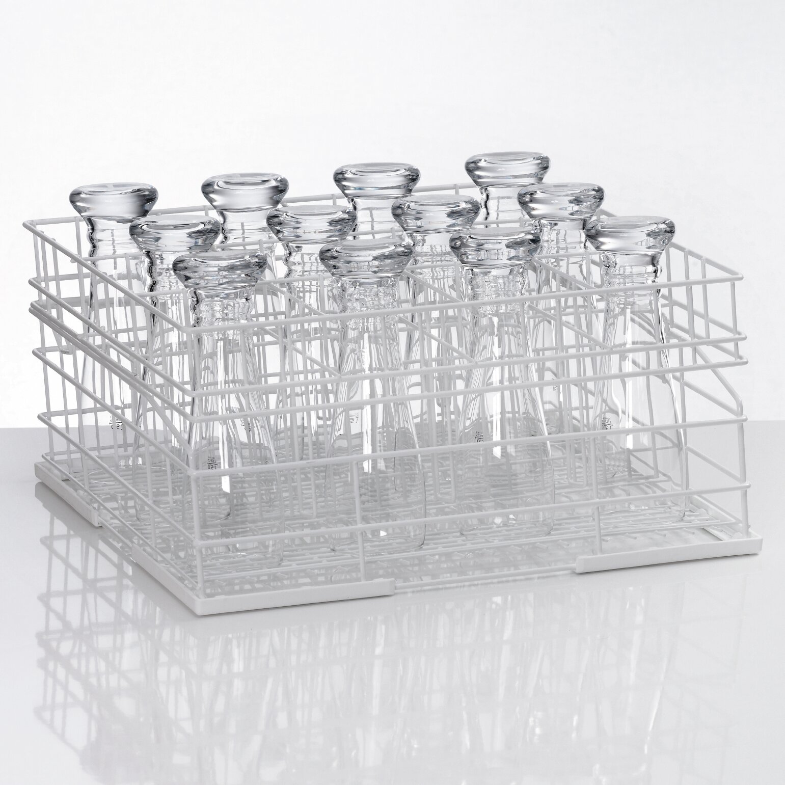 Gläserkorb aus Drahtgitter Größe M /  3 Reihen 12 Gläser / 500 x 440 x 223 mm