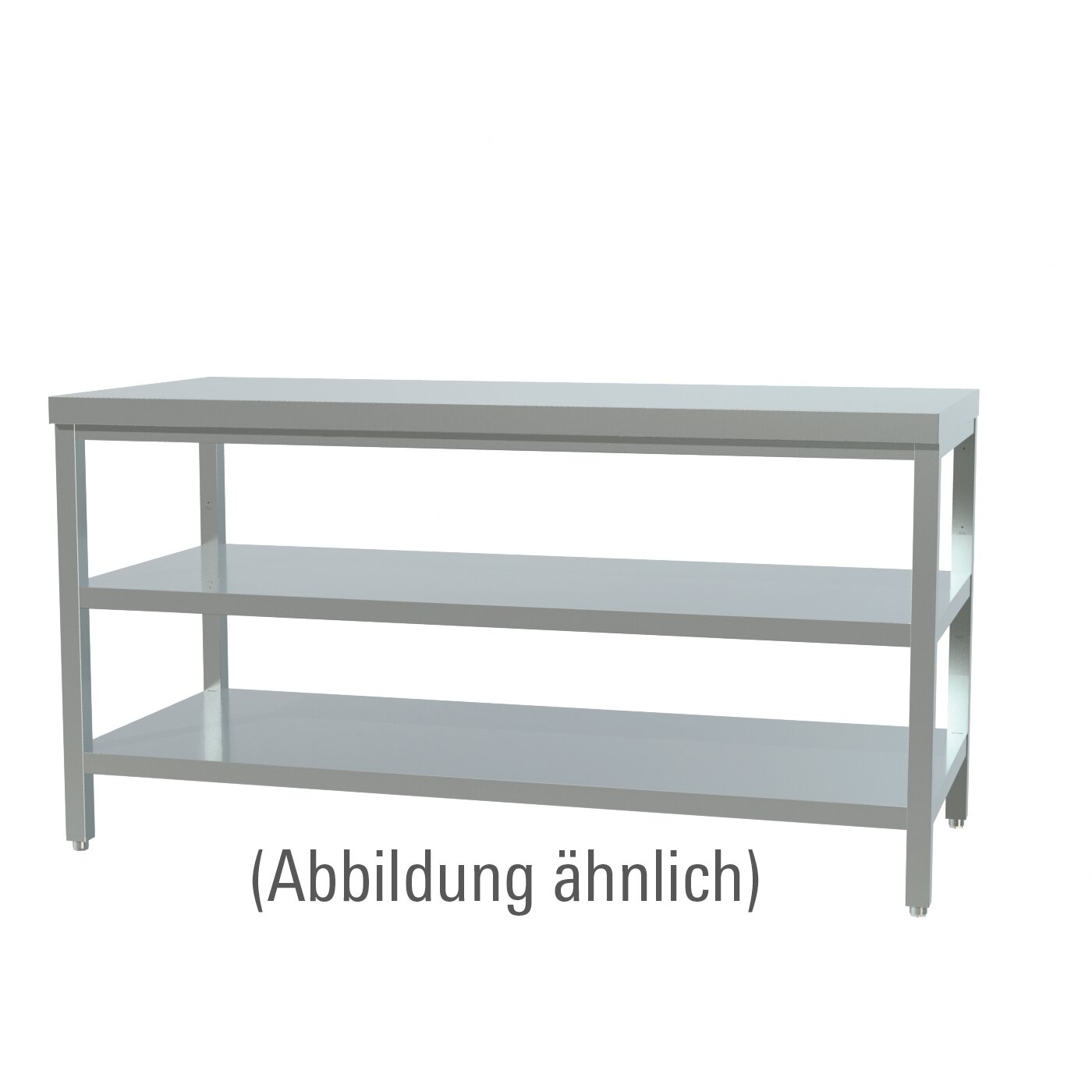 Arbeitstisch verschweißt mit 2 Böden ohne Aufkantung 1400 x 700 x 850 mm