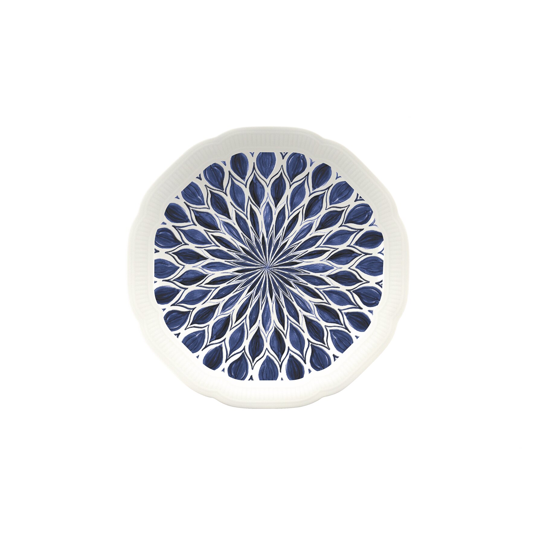 Coupteller flach rund mit Relief 159 mm blue Floral Charm