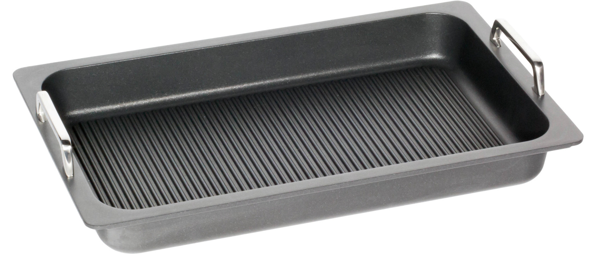 GN-Bratplatte GN 1/1 Griffe + Grillboden 7,00 l / 530 x 330 x 55 mm