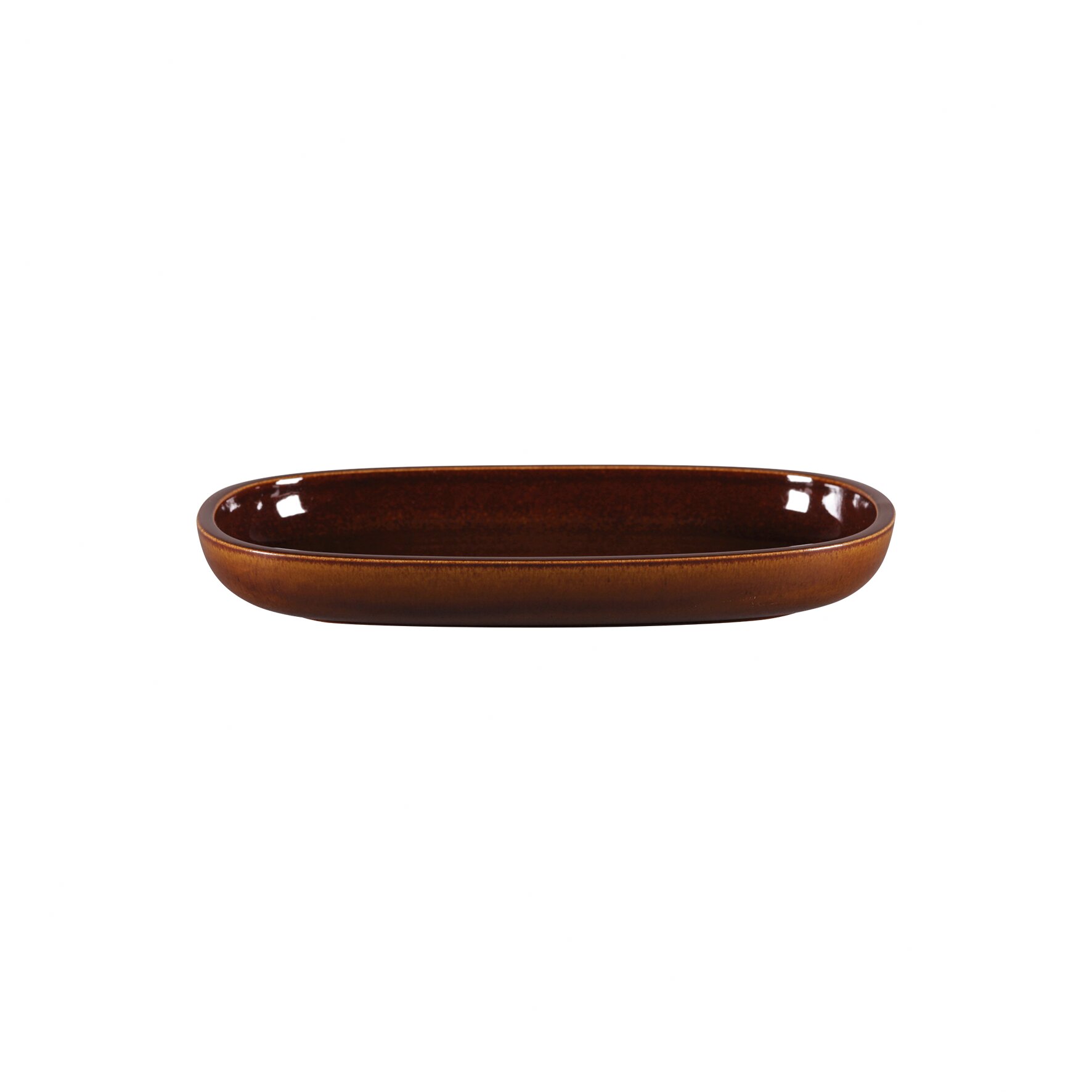 Platte oval flach 230 x 150 mm honey brown Ease Honey Brown