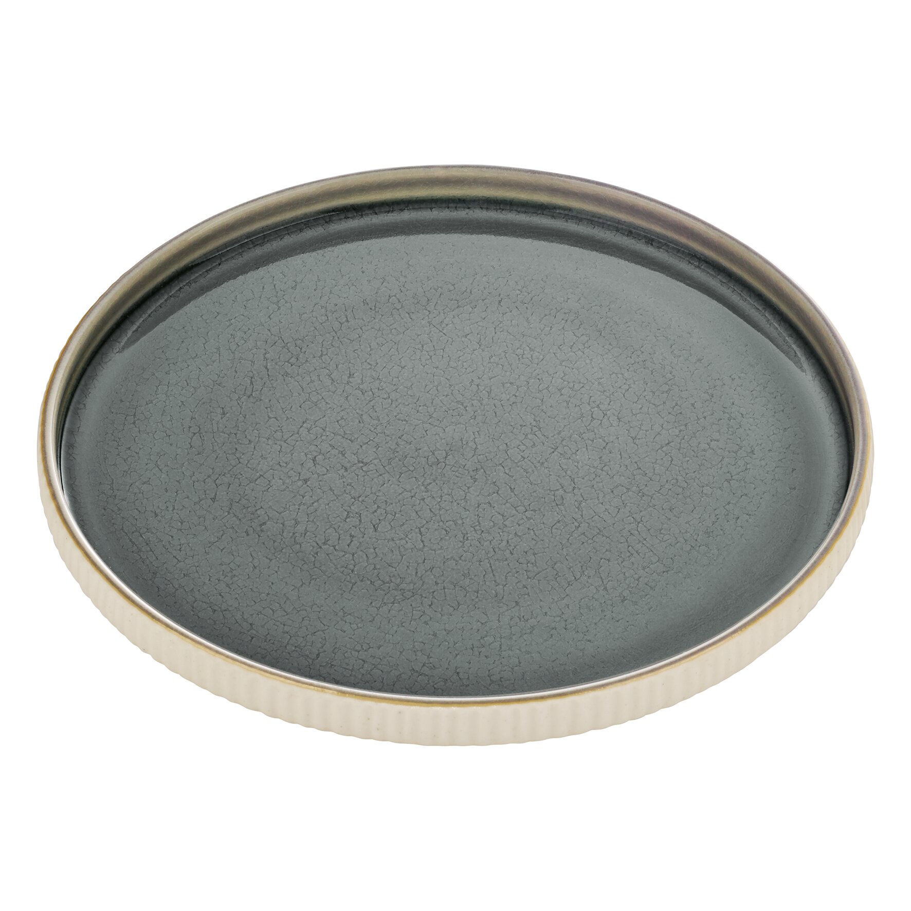 Teller flach rund Relief 210 mm / 0,34 l grau Nara grau