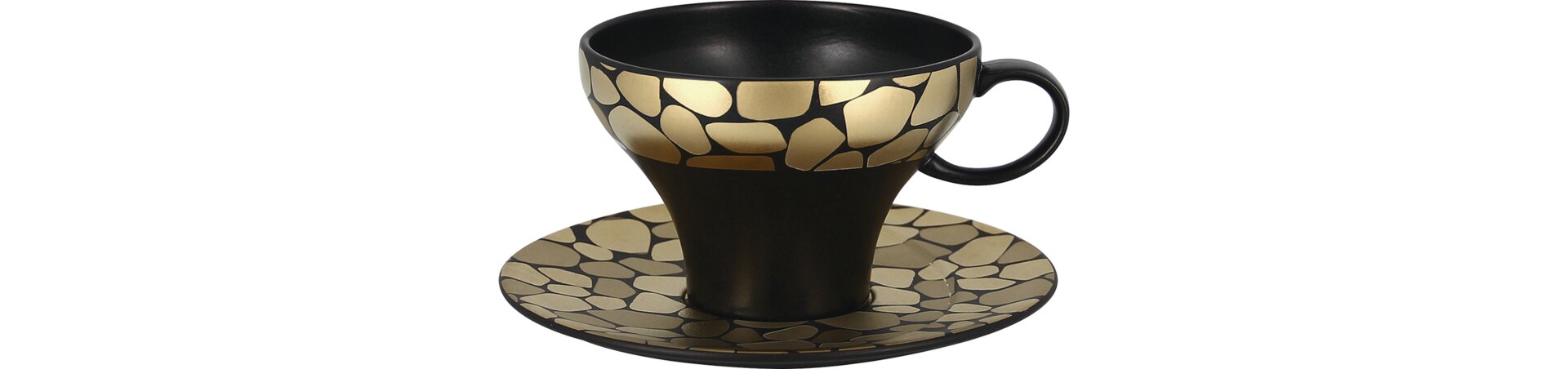 Cappuccinotasse 0,28 l schwarz / gold
