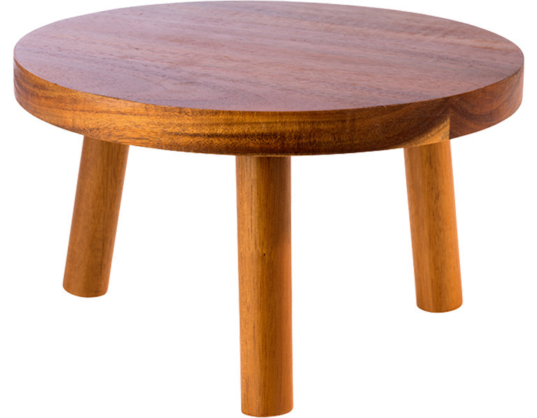Büffetständer rund 250 x 250 x 150 mm braun Akazienholz