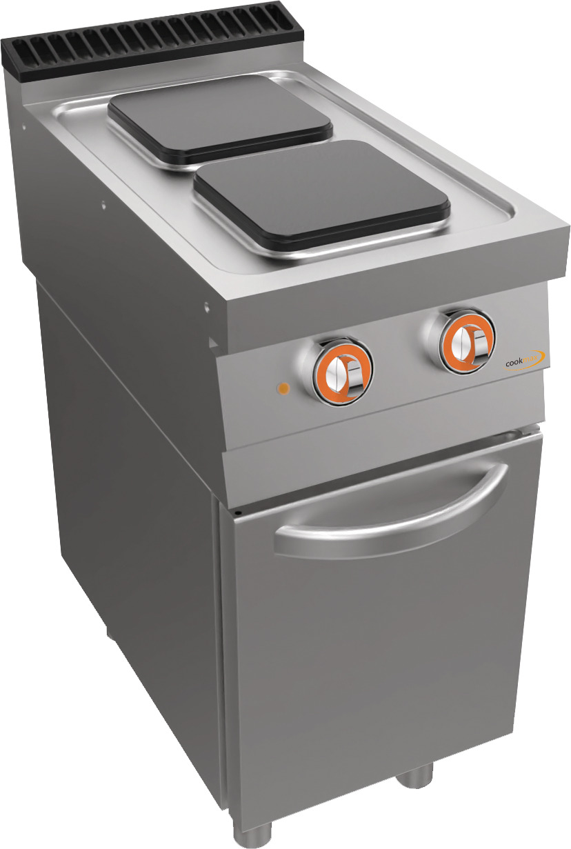 Elektro-Kochfläche, 2 Platten,  Unterbau mit Tür