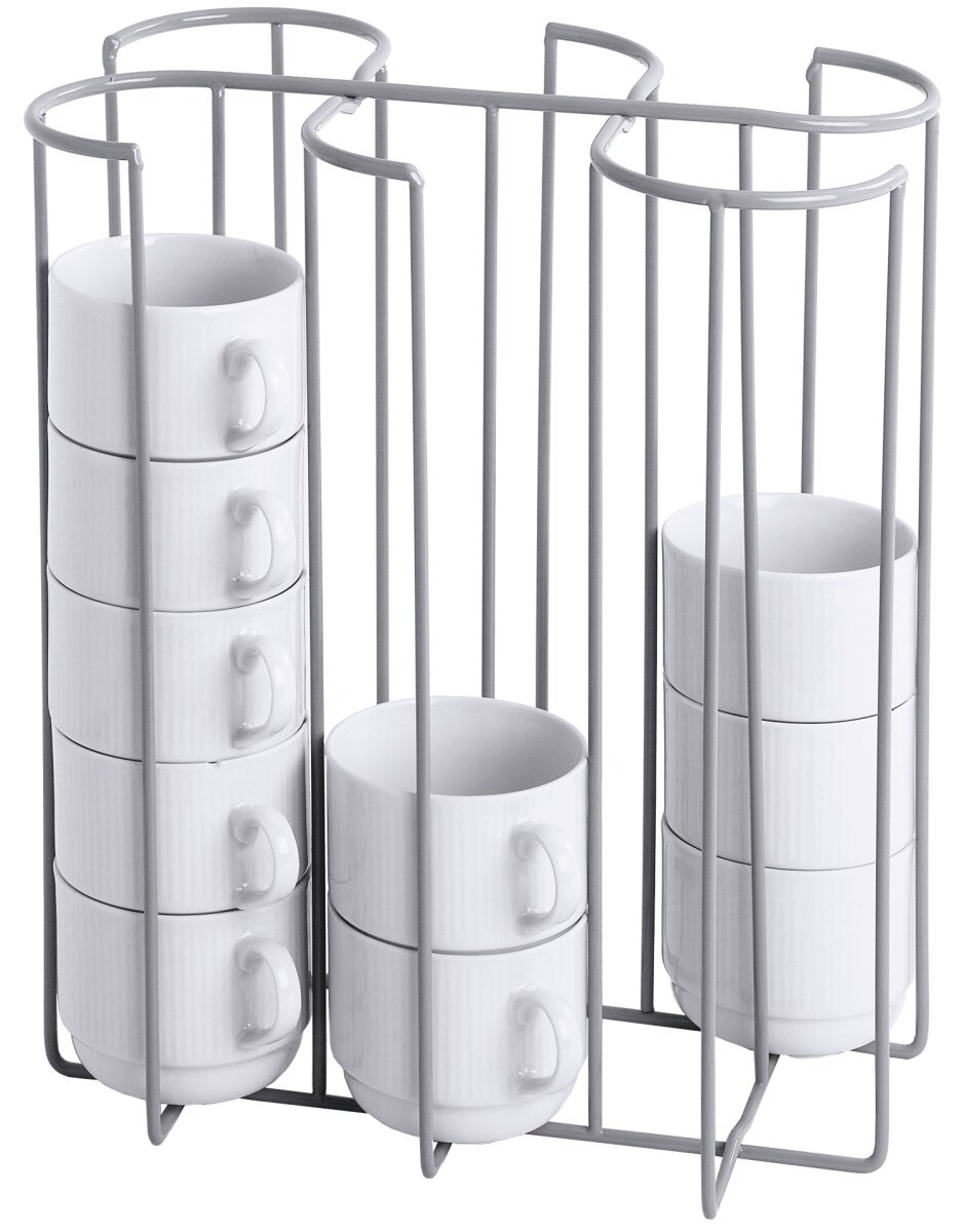 Tassen- / Gläserhalter 6 Fächer 295 x 195 x 290 mm hellgrau Sonstiges Zubehör