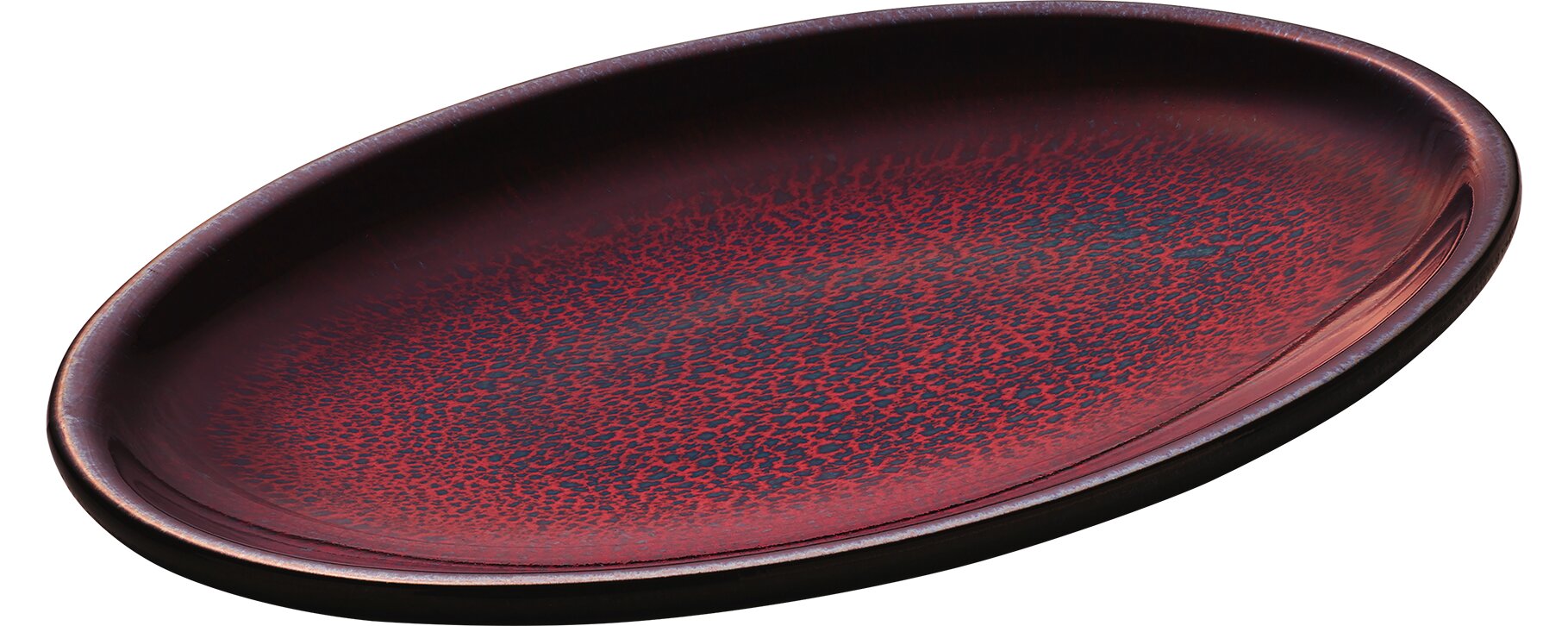 Platte oval 360 x 240 mm rot Glow