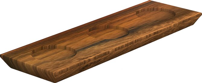 Servierbrett schmal mit 3 Vertiefungen 320 x 108 x 20 mm Akazie Spotlights