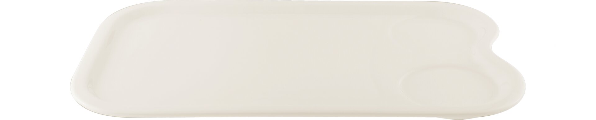 Platte rechteckig 2 Ringe 330 x 220 mm crème