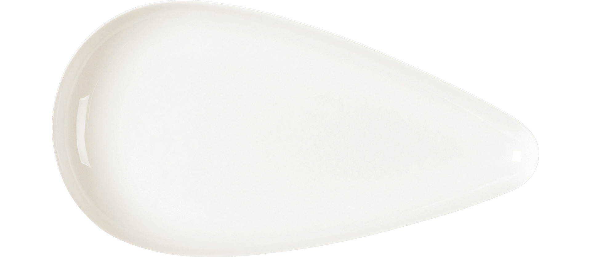 Platte in Tropfenform 355 x 185 mm weiß
