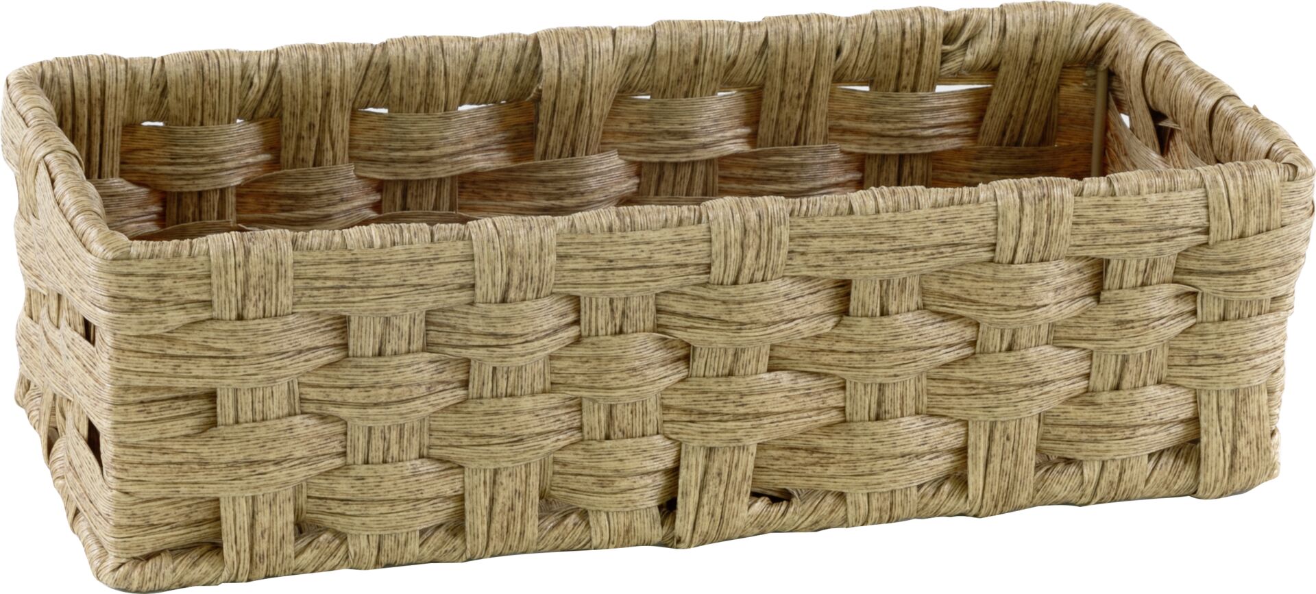 Korb rechteckig, beige, Polyrattan 27x12 cm H:8cm