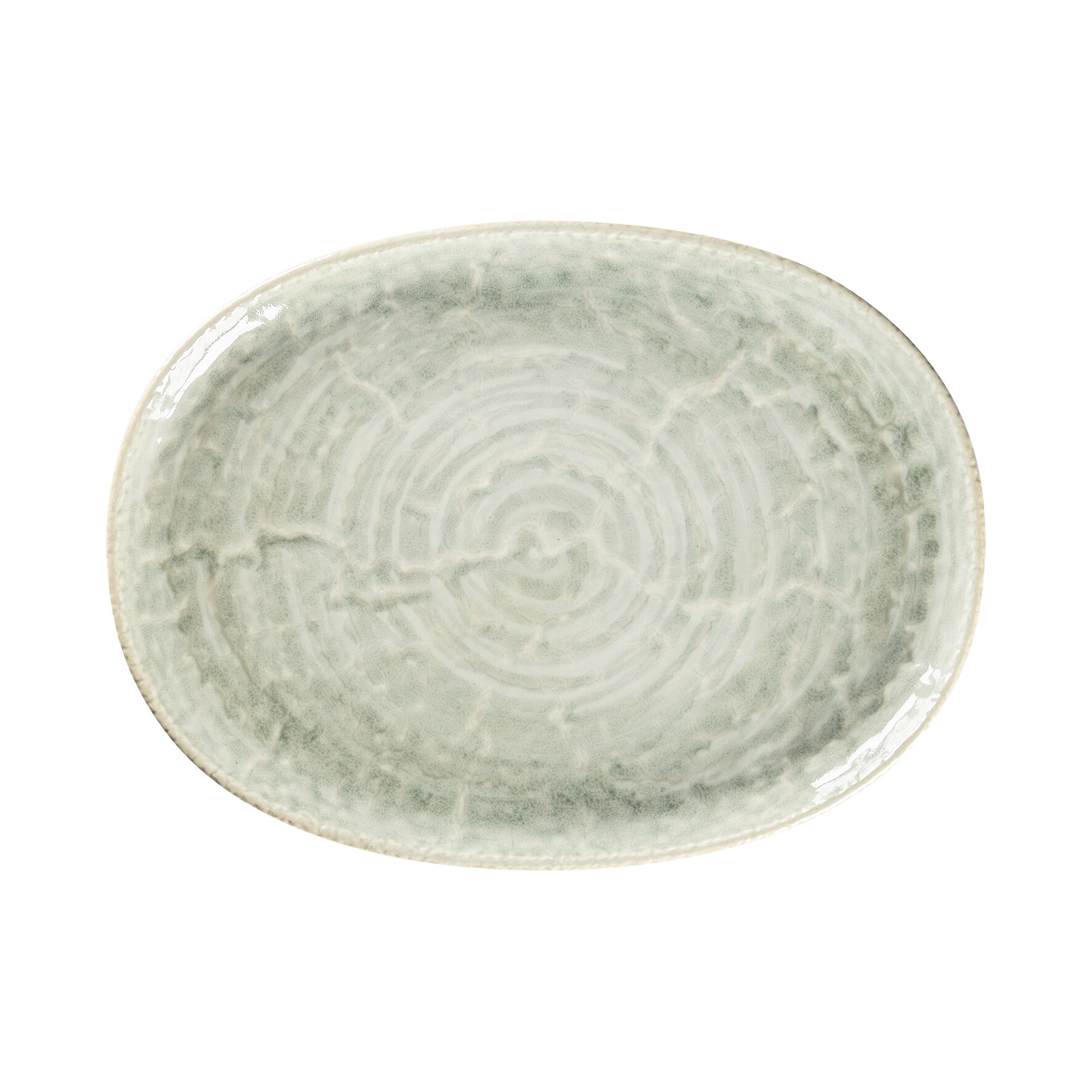 Coupplatte oval 320 x 240 mm Celadon green Krush Celadon Green