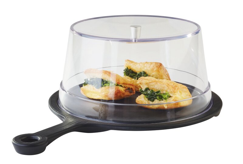 Haube mit verchromten Griff 205 mm transparent