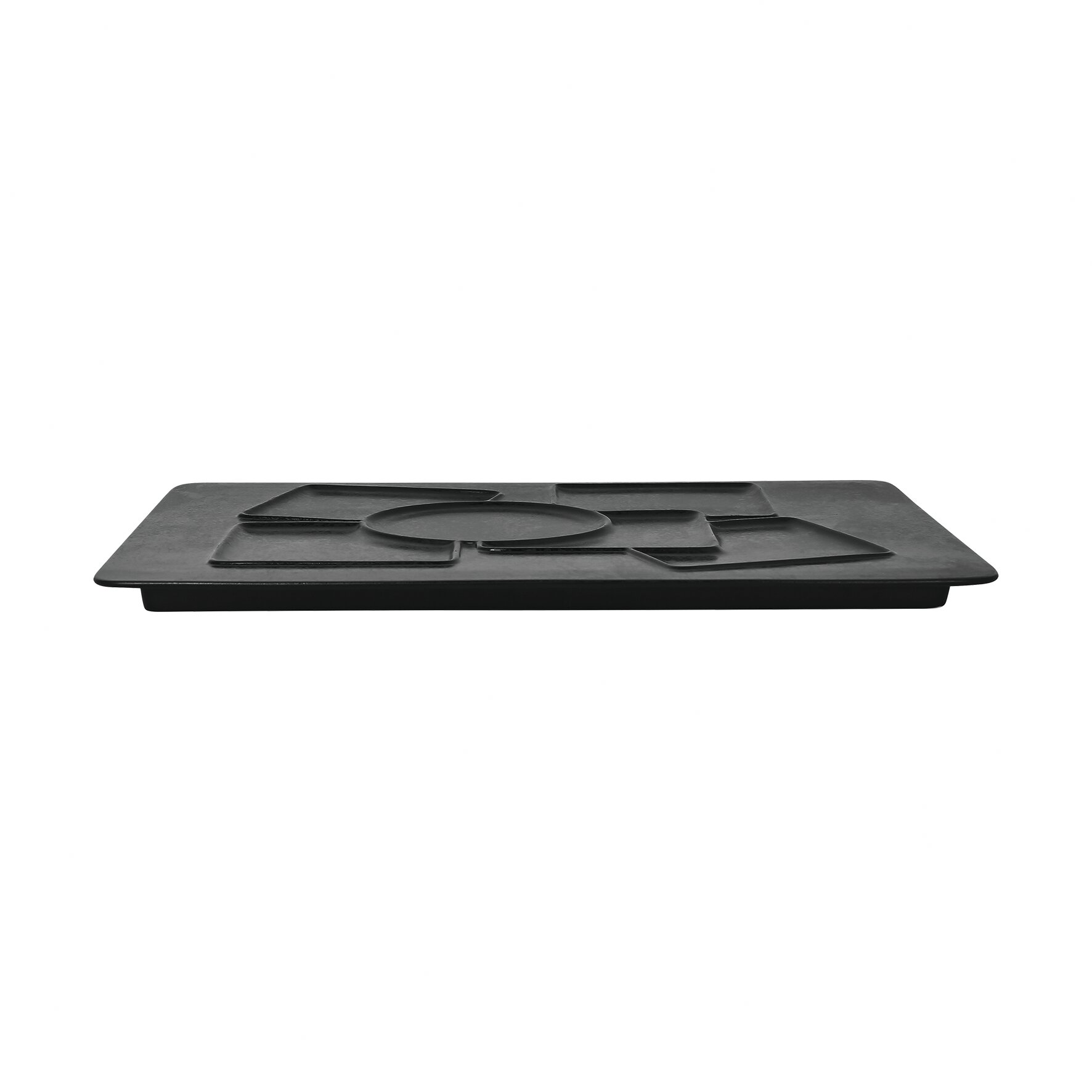 Teller rechteckig mit 6 Zonen create 370 x 270 mm schwarz