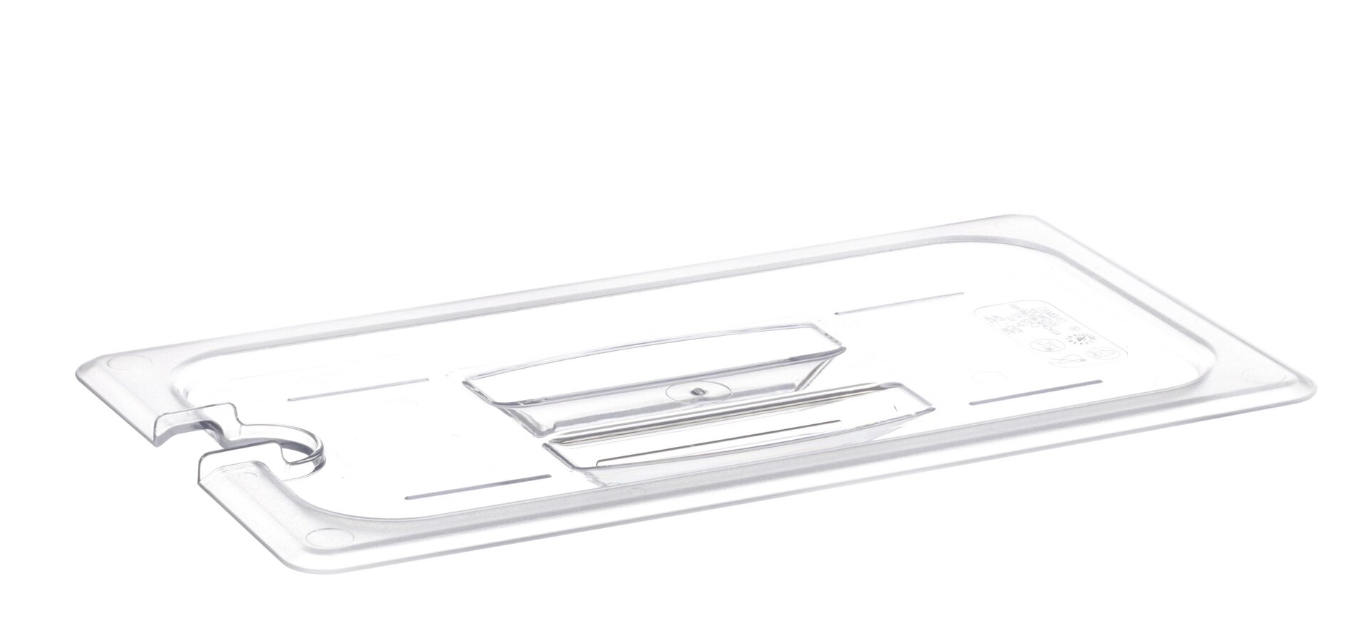 GN-Deckel GN 1/3 325 x 176 mm mit Griff und Aussparung Polycarbonat transparent
