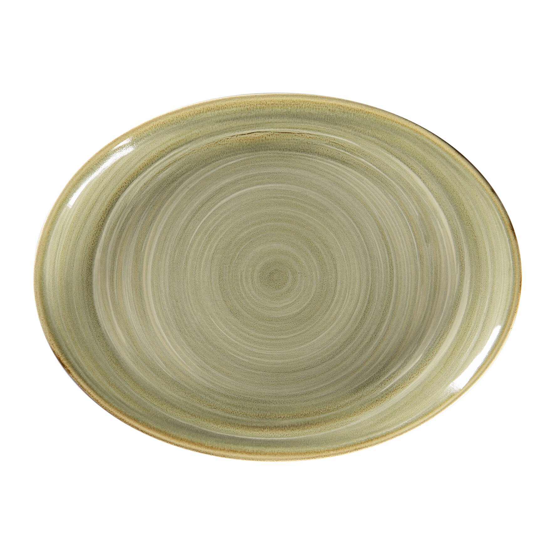 Platte oval 360 x 270 mm emerald green Spot Emerald Green