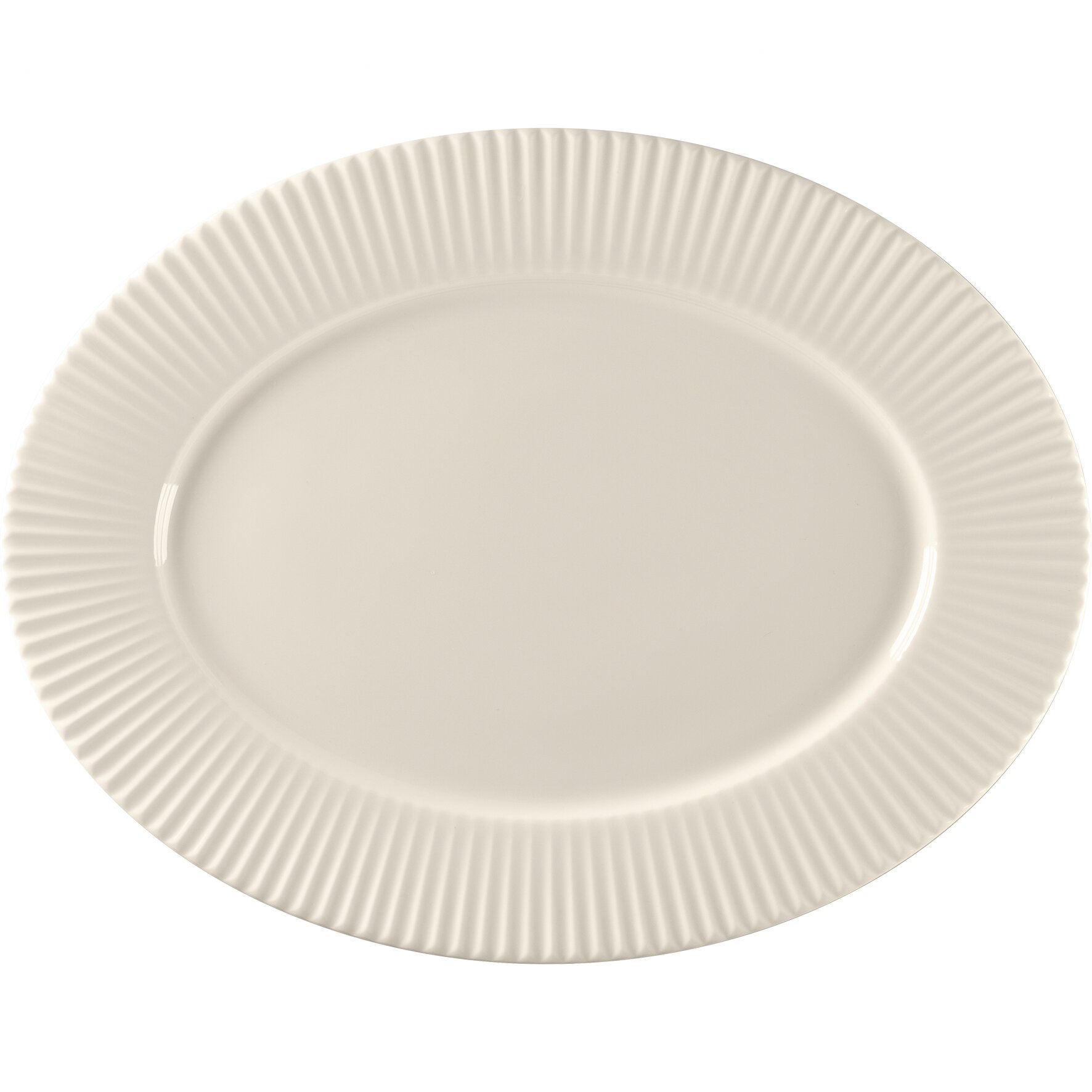 Platte oval 358 x 269 x 22 mm weiß Spectra