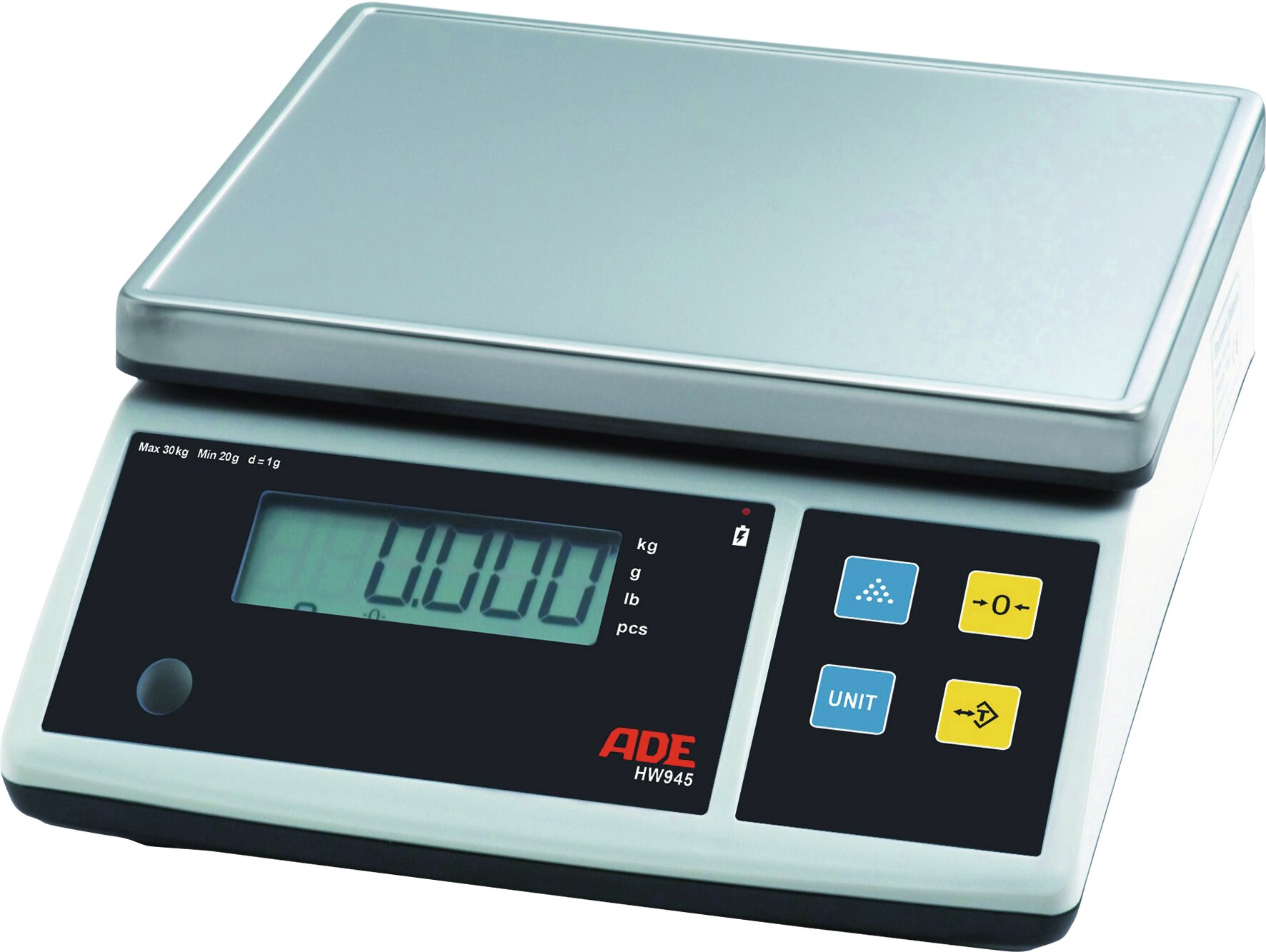 Elektronische Portionswaage bis 30 kg Netzbetrieb 260 x 310 x 125 mm