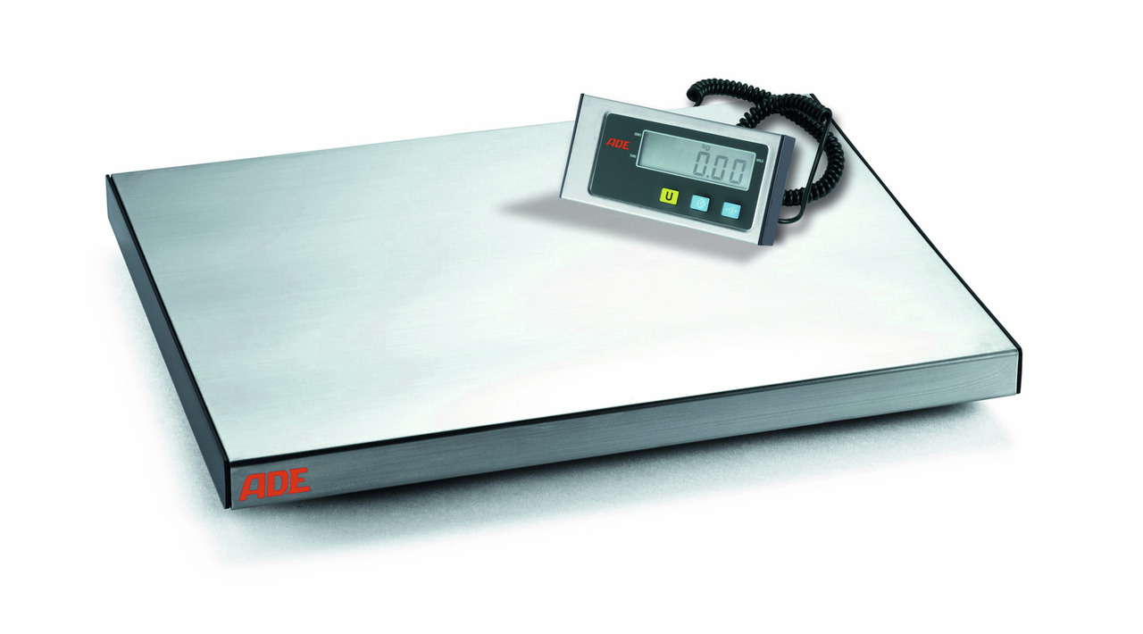 Elektronische Plattformwaage bis 60 kg Netz- und Batteriebet. 370 x 300 x 40 mm