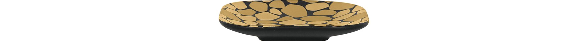 Teller quadratisch 110 mm schwarz / gold