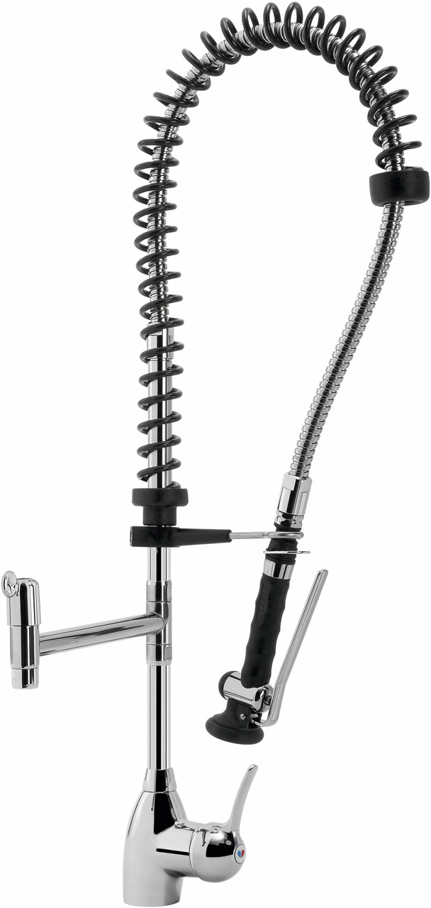 Einlocharmatur Einhandmischer H=800 mm Brausekopf Feder Halterung schwarz Einlocharmatur Einhandmischer H=800 mm Brausekopf Feder Halterung schwarz