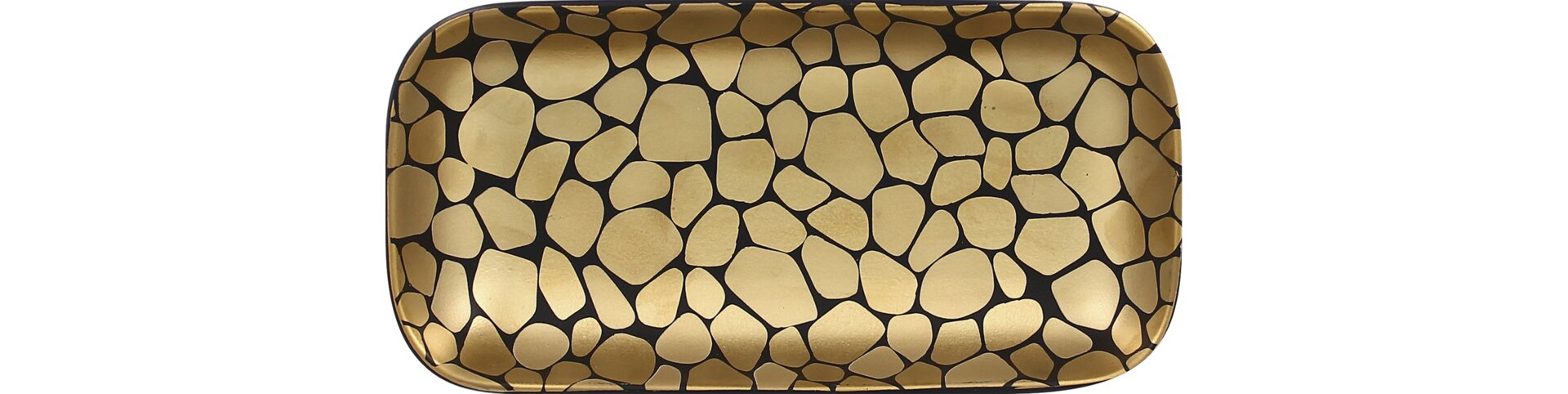 Schale rechteckig 220 x 110 x 35 mm / 0,33 l schwarz / gold