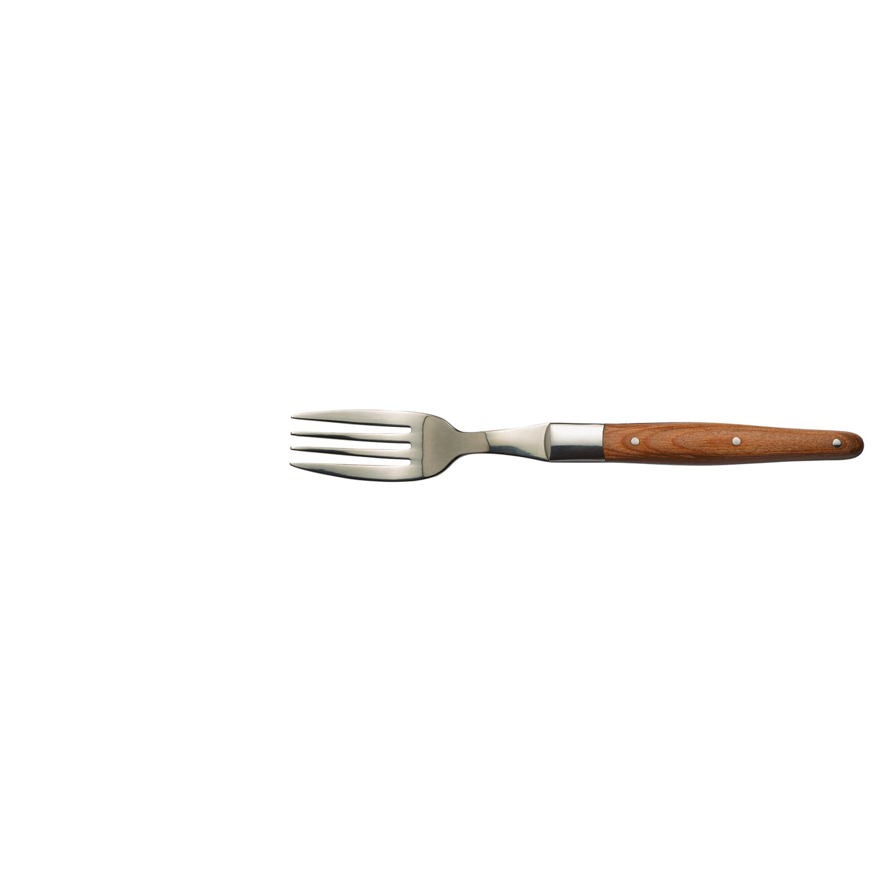 Steakgabel 213 mm mit hellem Pakka-Holzgriff