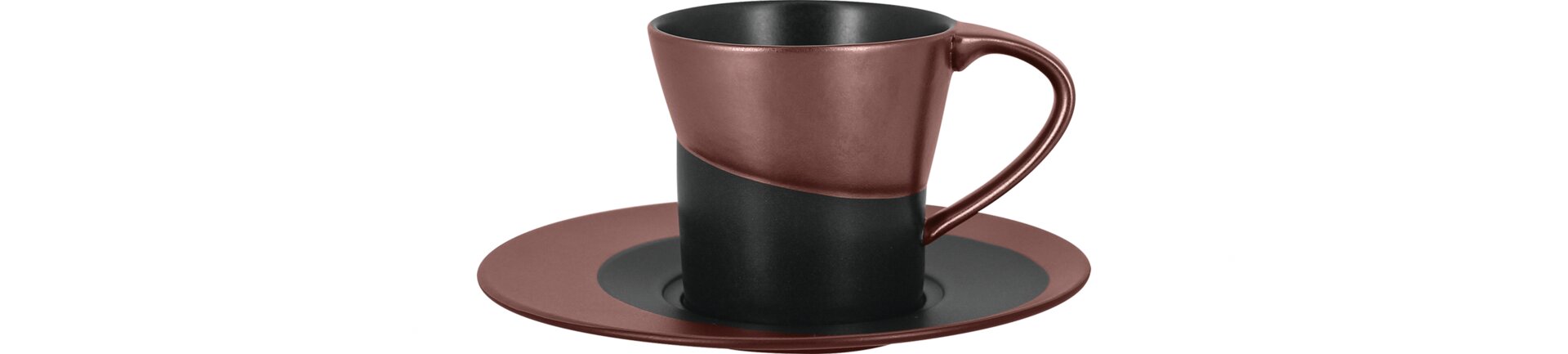 Kaffeetasse 83 mm / 0,23 l schwarz / bronze