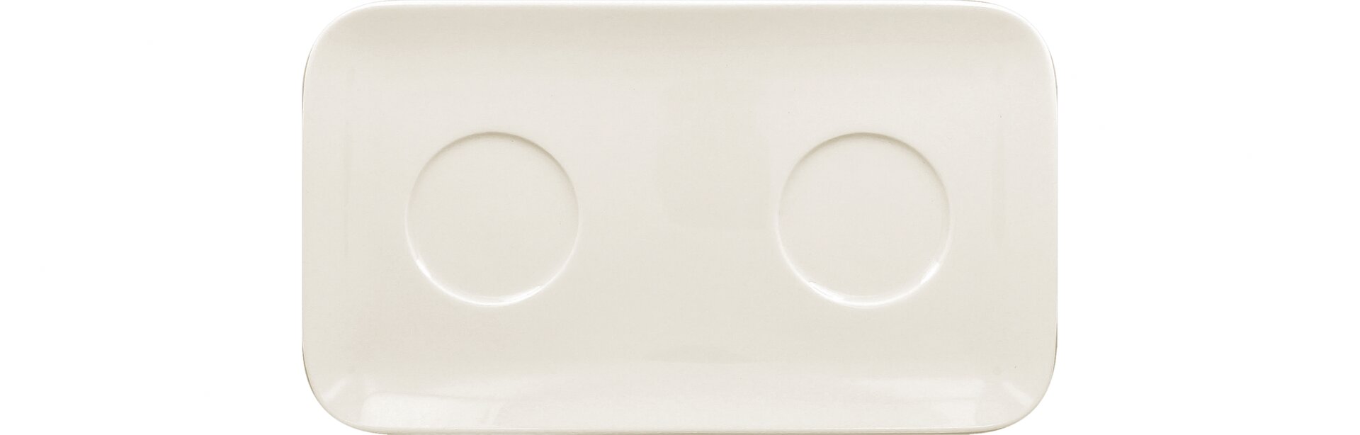 Platte rechteckig 310 x 180 mm mit 2 Ringen plain-white Aurea