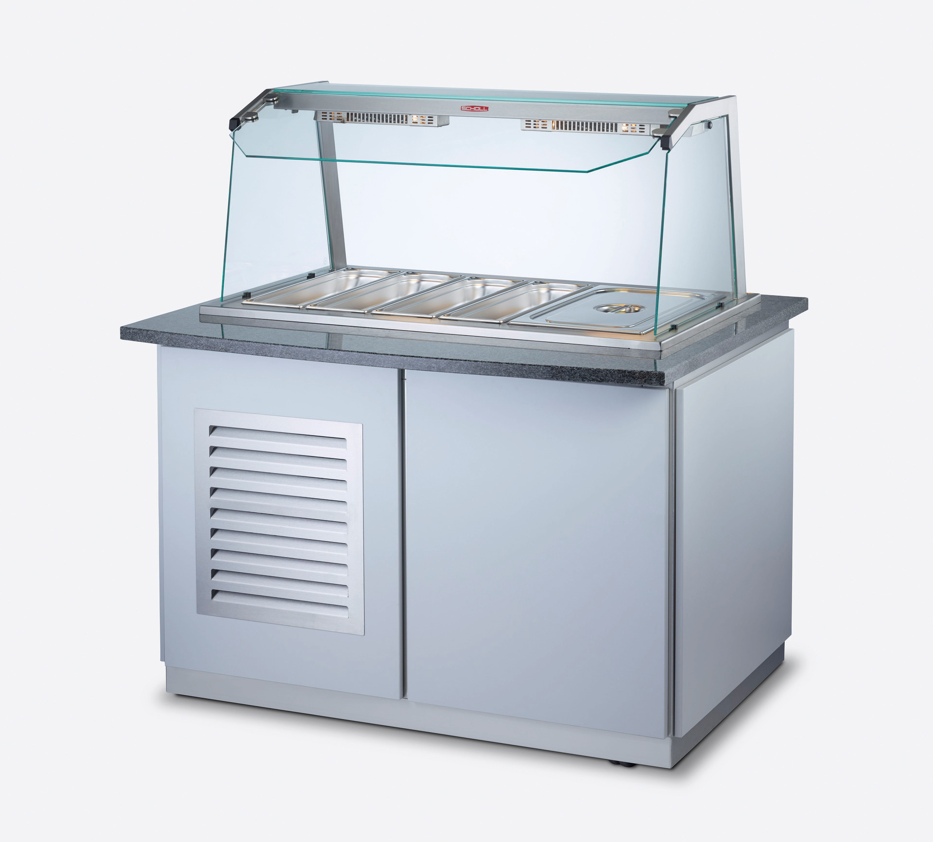 Bain-Marie Warmausgabe mit Unterbau  5 x GN 1/1 - 100 mm tief