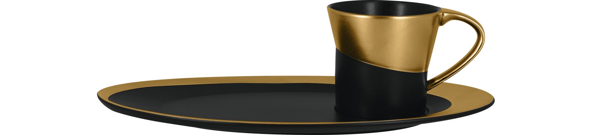 Kaffeetasse 83 mm / 0,23 l schwarz / gold