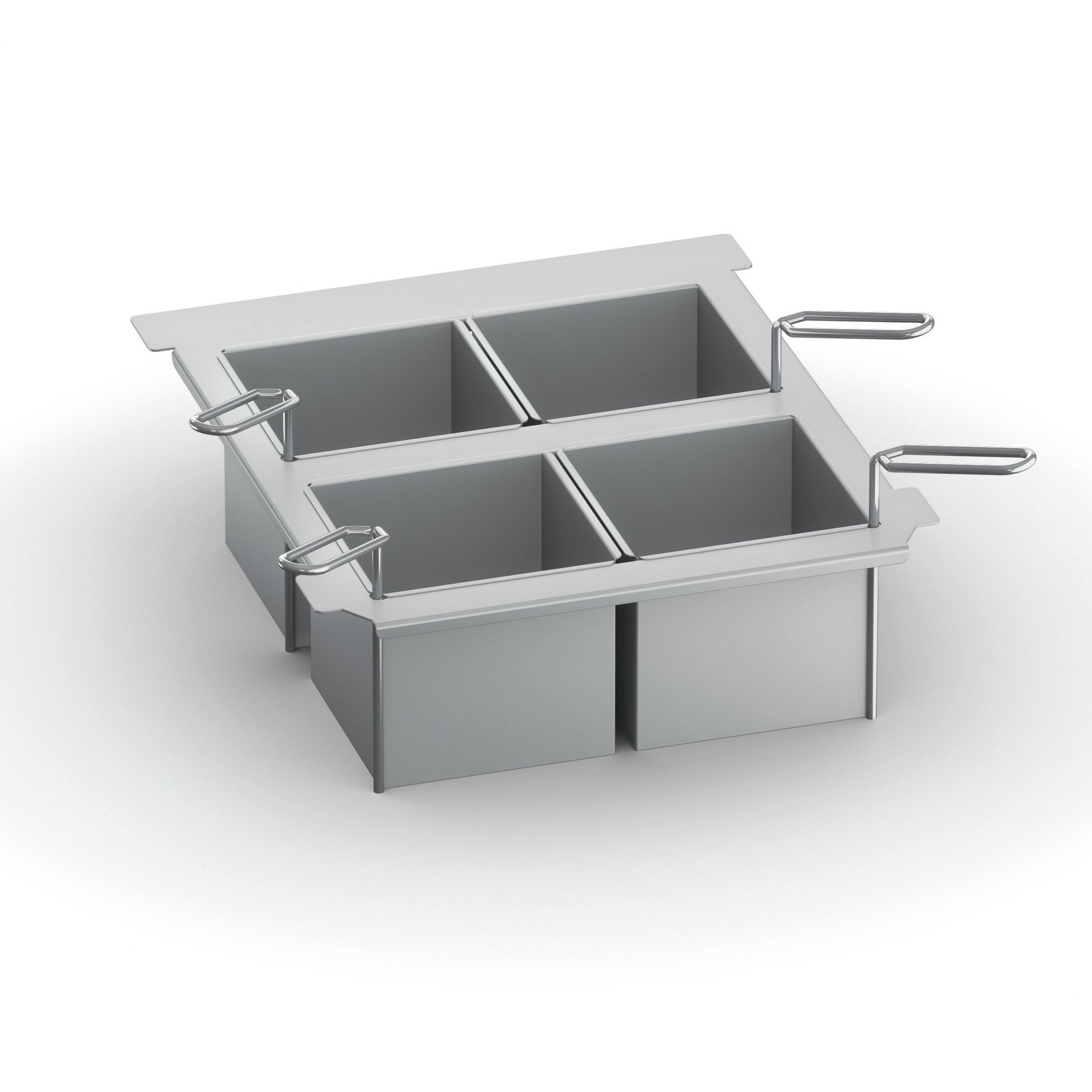 Kit 4 Portionskörbe GN 1/6 ungelocht  mit Deckel passend für Typ 2-XS