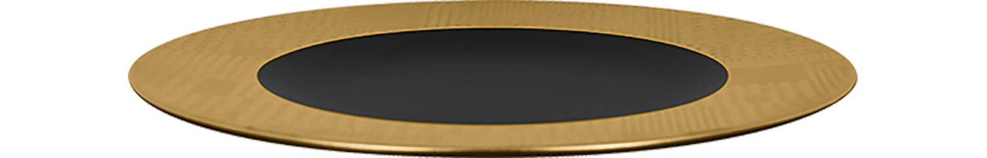 Teller flach 320 mm schwarz /gold