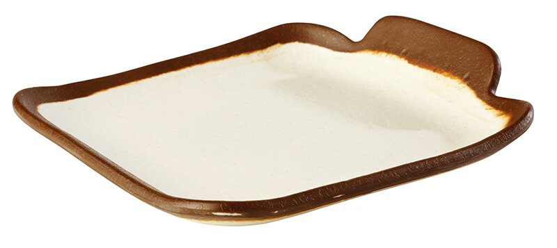 Teller eckig 140 x 130 mm Tonoptik beige