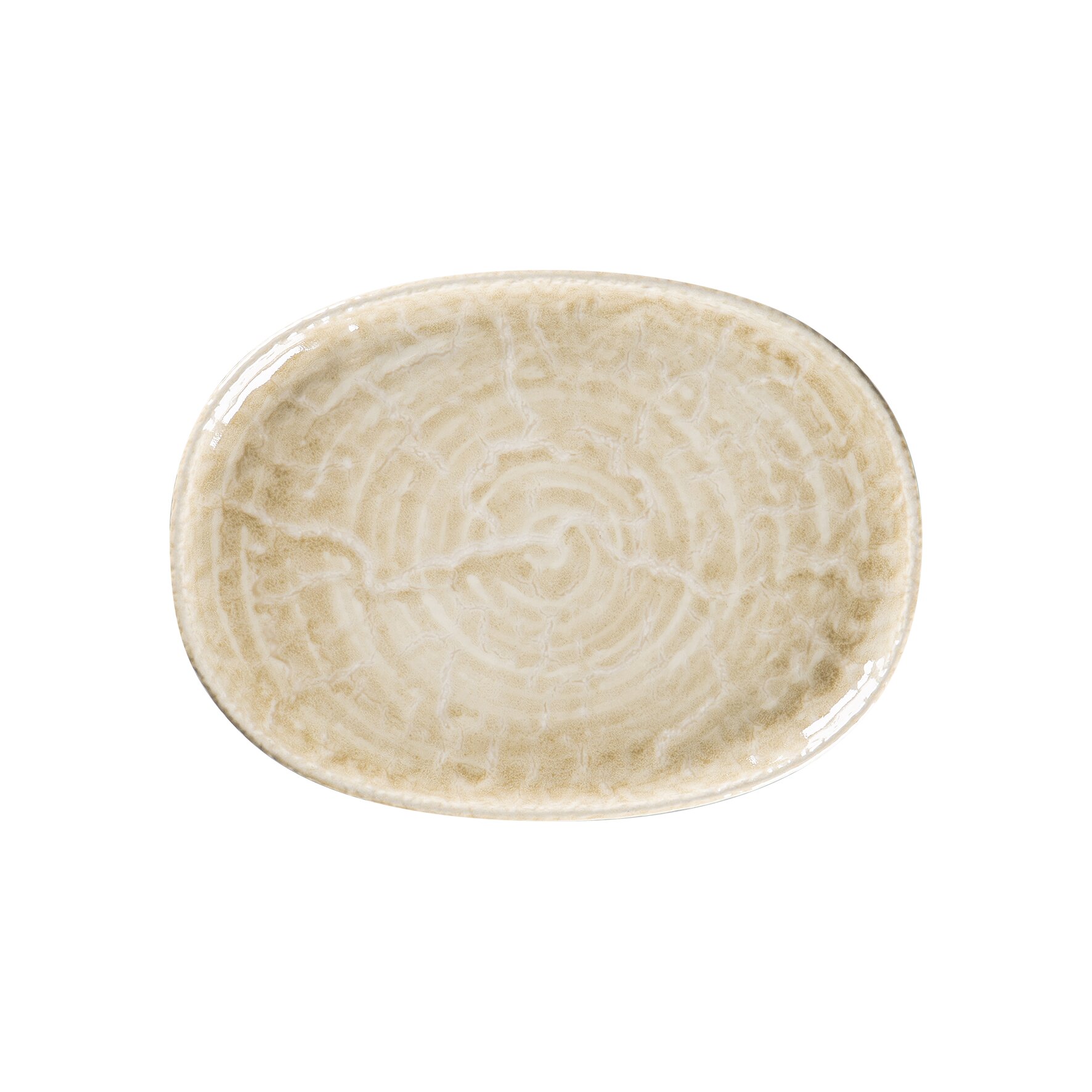 Coupplatte oval 280 x 205 mm Vanilla beige Krush Vanilla Beige